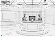 Virtual TV Studio News Set 27, an Architecture 3D Model by akerStudio (Thumbnail 11 of 49)