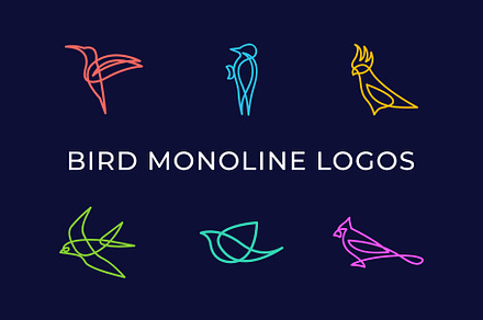 Bird Monoline Logos Vol.1
