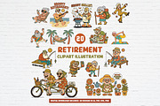 Funny Retirement Clipart Bundle, a Person Illustration by Guavanaboy (Thumbnail 1 of 3)
