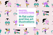 Playful Pastel Vector Characters, a Person Illustration by Léo Alexandre (Thumbnail 1 of 15)