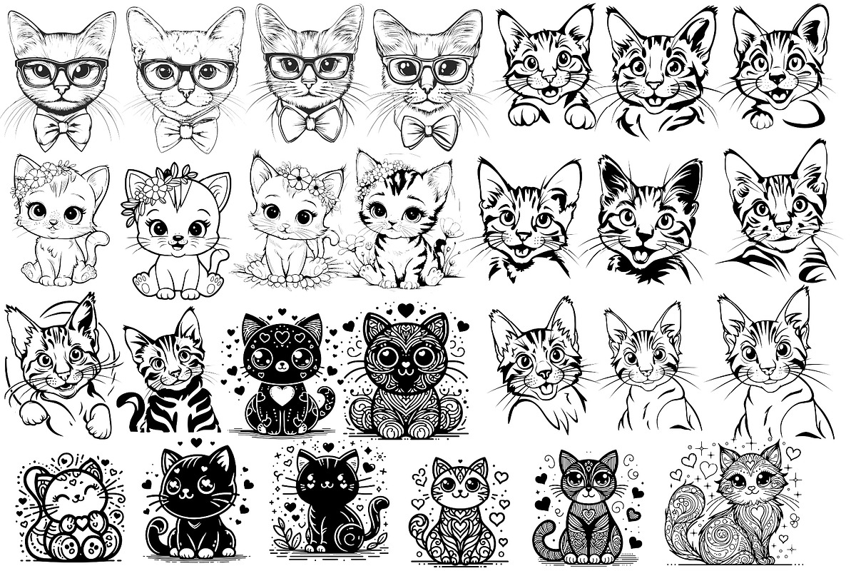 Cat Silhouette | Cat Head & Face SVG, an Animal Illustration by Chipshpow Graphics (Photo 8 of 10)