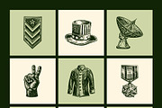 Vintage Military Art Set, an Object Illustration by Prosymbols (Thumbnail 10 of 10)