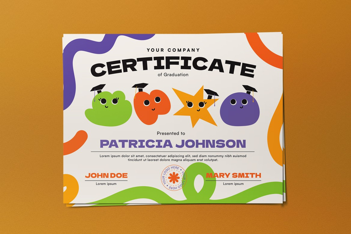 Preschool Graduation Certificate, a Card Template by graphicook (Photo 3 of 3)
