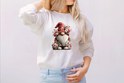 Valentine's Gnome with Flowers Clipa, an Illustration by SVGArt (Thumbnail 4 of 8)