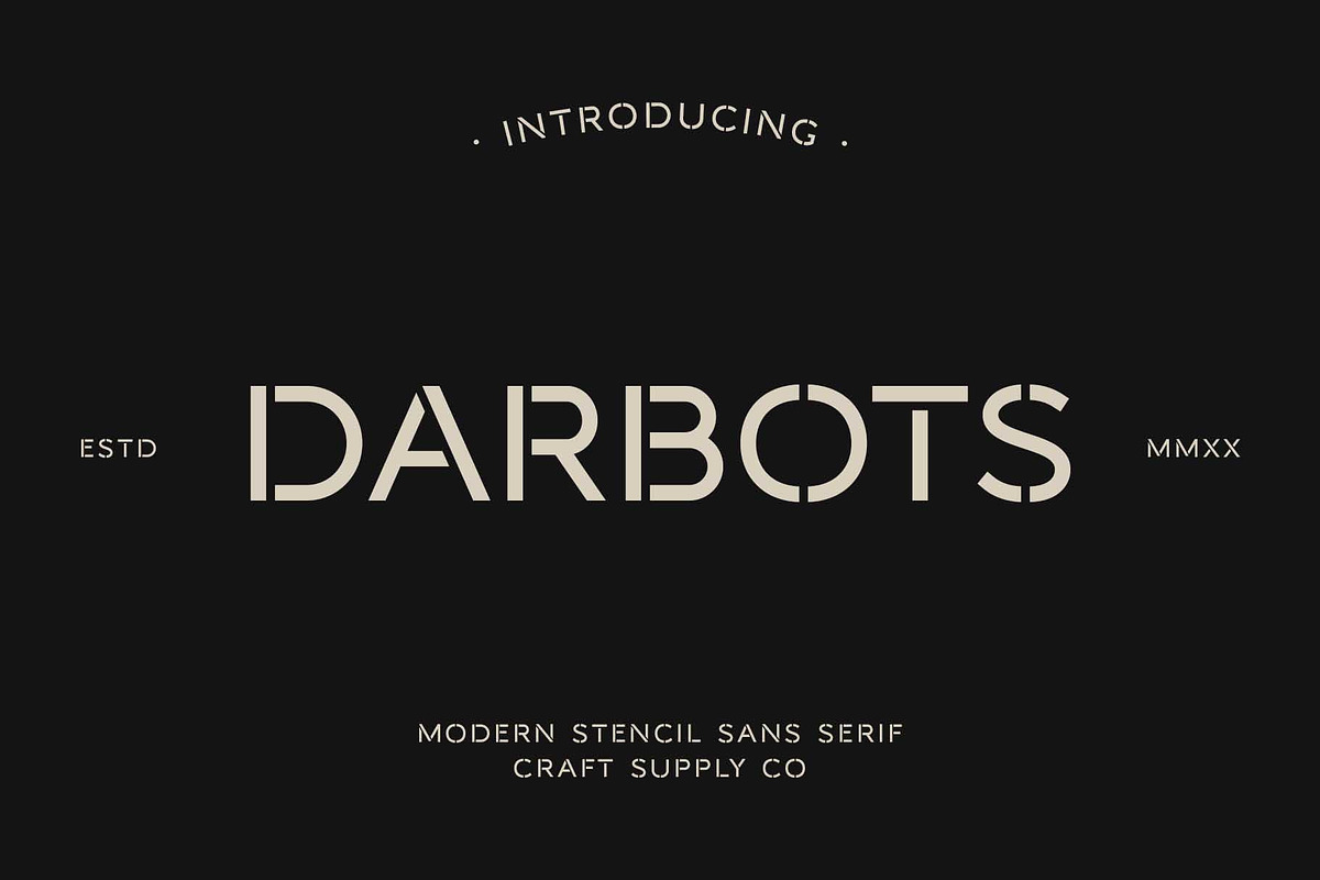 Darbots - Modern Stencil Sans Serif, a Sans Serif Font by Craft Supply Co. (Photo 10 of 10)