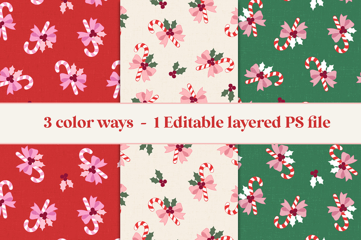Jolly Candy cane Christmas Pattern, a Pattern Graphic by Schatzi Graphik (Photo 2 of 9)