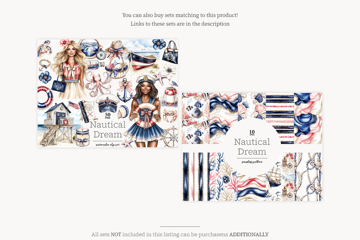 Neutral Beach Digital Papers, a Pattern Graphic by GlamArtZhanna (Photo 2 of 4)