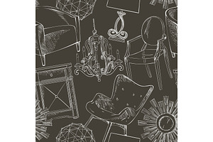 Background seamless pattern of furniture