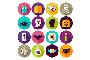 Halloween Scary Vector Flat Icons