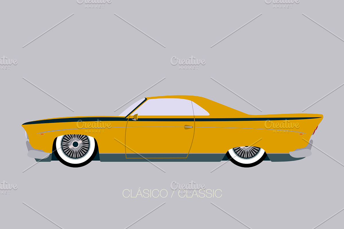 Classic american car in vector, a Transportation Illustration by FMR IBERICA