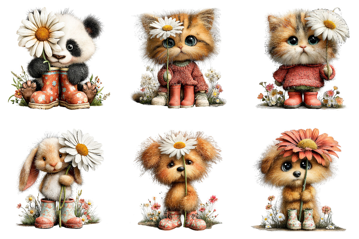 Watercolor Spring Animals Clipart, an Illustration by SinaCreation (Photo 3 of 9)