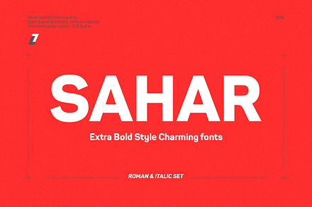 Sahar Extra Bold (Roman & Italic), a Sans Serif Font by Lella7