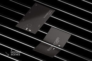 Business Cards on Metal grid Mockups, a Product Mockup by fakhroo