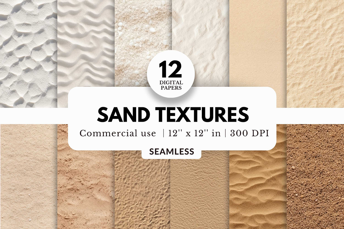 12 Sand Textures Digital Papers, a Texture Graphic by NorthWindPixels (Photo 1 of 4)