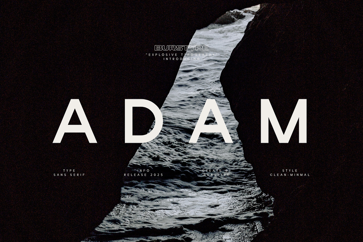 ADAM - Regular Sans Serif, a Sans Serif Font by BURSTYPE (Photo 1 of 10)