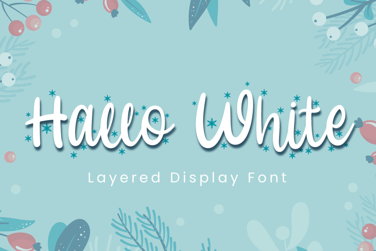 Hallo White - Christmas Font, a Script Font by Attype (Photo 1 of 7)