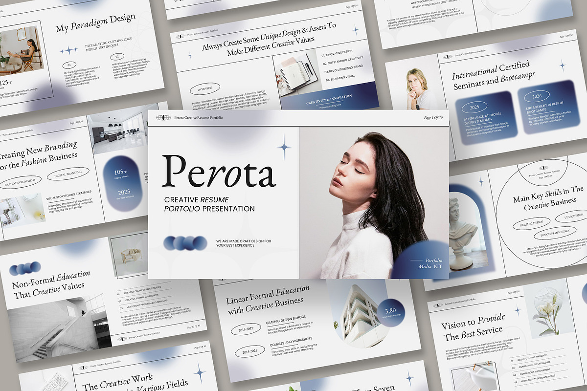 Perota Creative Resume Keynote, a Presentation Template by kerismaker (Photo 1 of 10)