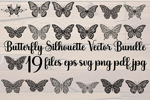 Butterfly Silhouette Bundle, a Decorative Illustration by Designer_Momina