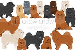 Chow chow (longhaired) clipart, an Animal Illustration by pet design shop