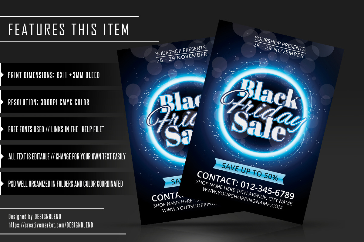 Black Friday Sales Flyer Template, a Flyer Template by designblends@gmail.com (Photo 2 of 3)