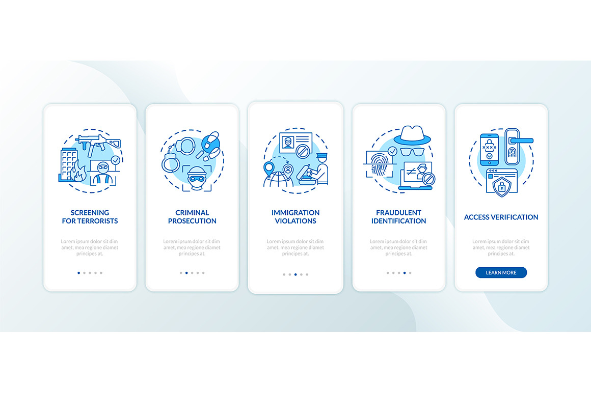 Biometrics usage mobile app pages, a Templates & Theme by IMG Visuals