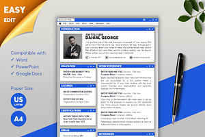 ATS Resume CV Word & Google Docs 31, a Resume Template by MrCam Template Resume|CV