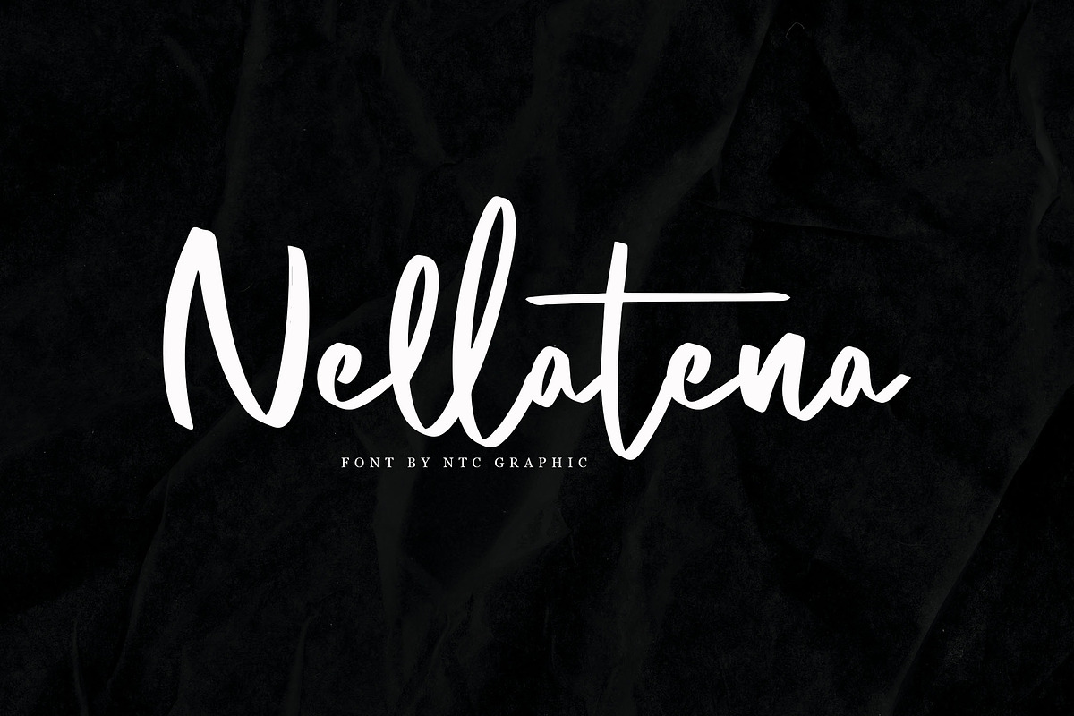Nellatena Brush Script Font, a Script Font by NTC Graphic (Photo 1 of 8)