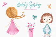 Lovely Spring Watercolor Clipart, a Decorative Illustration by LeMagiqueBoutique (Thumbnail 2 of 5)
