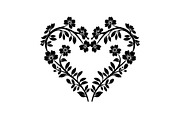 Floral Heart Frame Silhouette Pack, an Illustration by Artivon (Thumbnail 27 of 49)