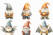 Halloween Coffee Gnome Clipart, an Illustration by Craft Nest (Thumbnail 2 of 6)