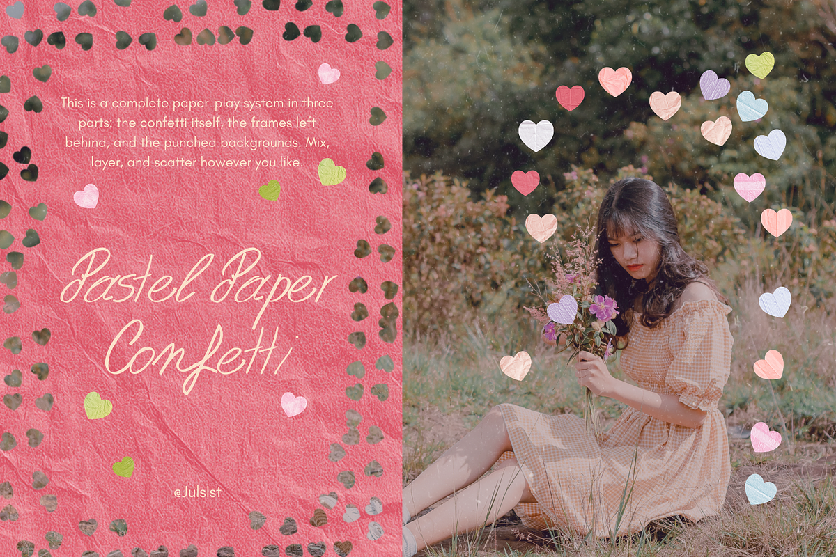 Pastel Paper Confetti Kit, a Texture Graphic by JulsIst (Photo 4 of 9)