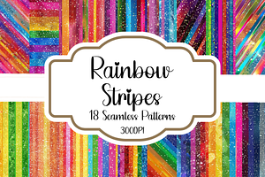 Rainbow Stripes Seamless Patterns, a Pattern Graphic by PrintablesByFranklyn