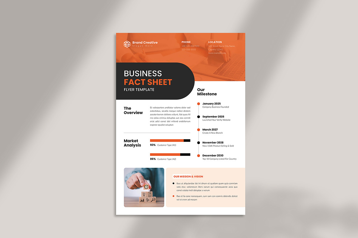 Business Factsheet Flyer Template, a Flyer Template by Spark_Creative (Photo 2 of 5)