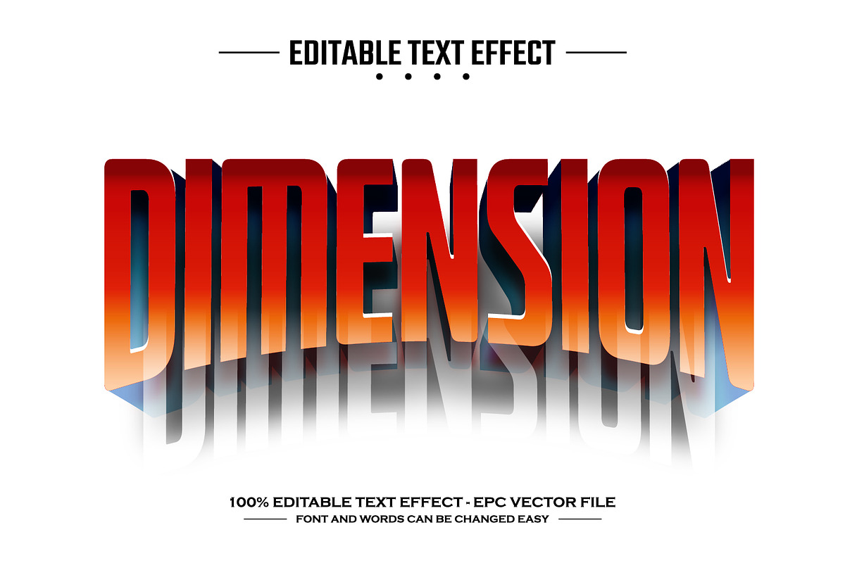 Dimension red editable text effect, a Layer Style Add-On by nicemorning