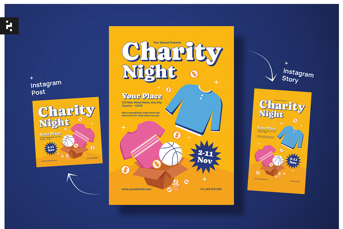 Charity Night Event Flyer, a Flyer Template by Neermana (Photo 1 of 4)