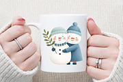 Watercolor Christmas Snowman Clipart, an Illustration by Sublimation Artist (Thumbnail 5 of 6)