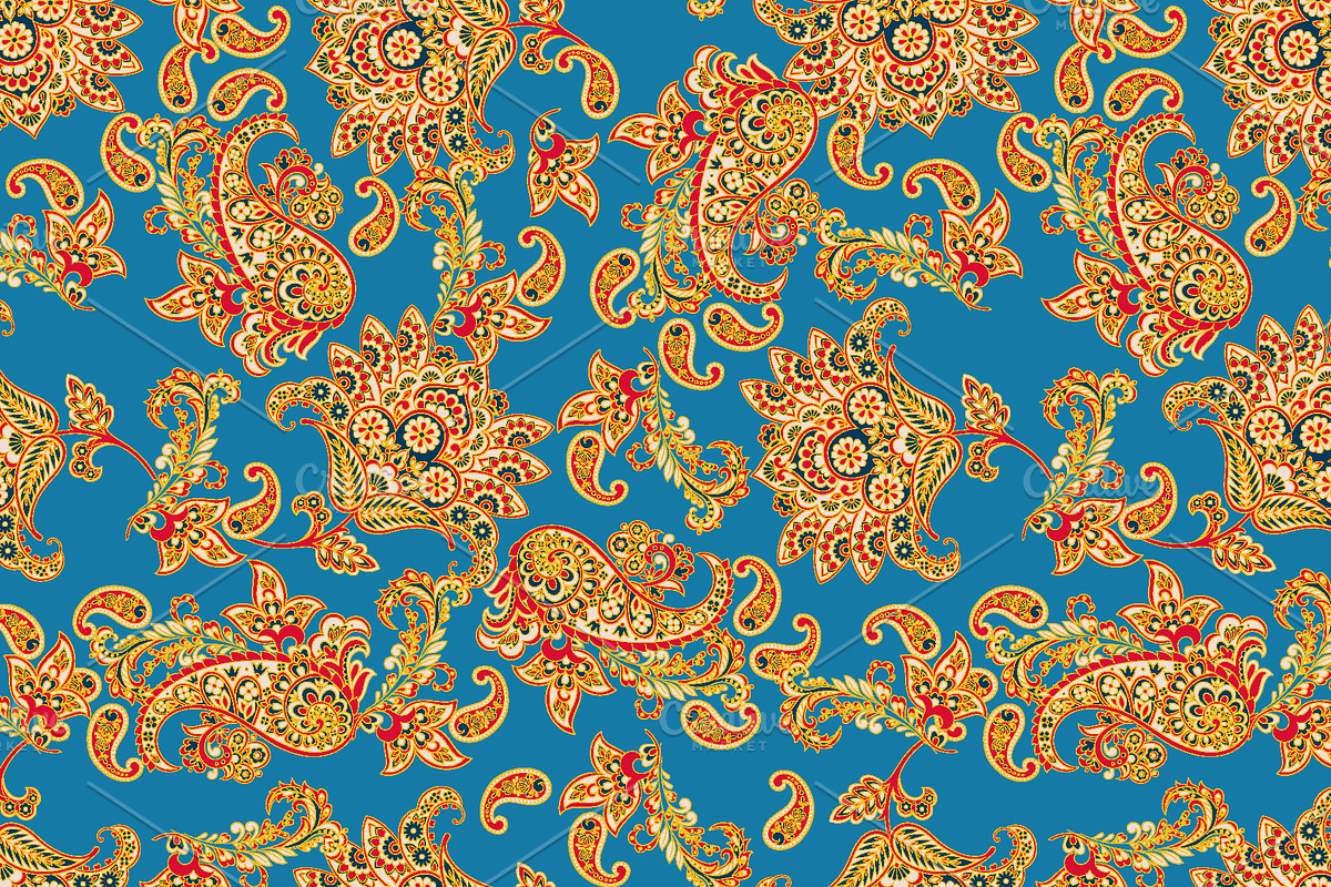 6 Paisley Seamless Floral patterns, a Pattern Graphic by antalogiya (Photo 4 of 7)
