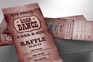 Barn Dance Raffle Ticket Word