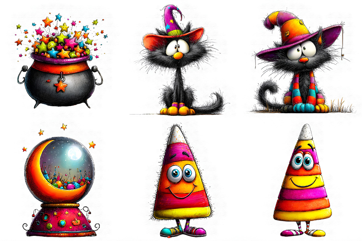 Whimsical Halloween Clipart, an Illustration by Libby Wishes (Photo 3 of 7)