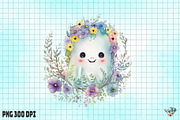 Watercolor Flower Baby Ghost, an Illustration by Gemstone (Thumbnail 2 of 6)