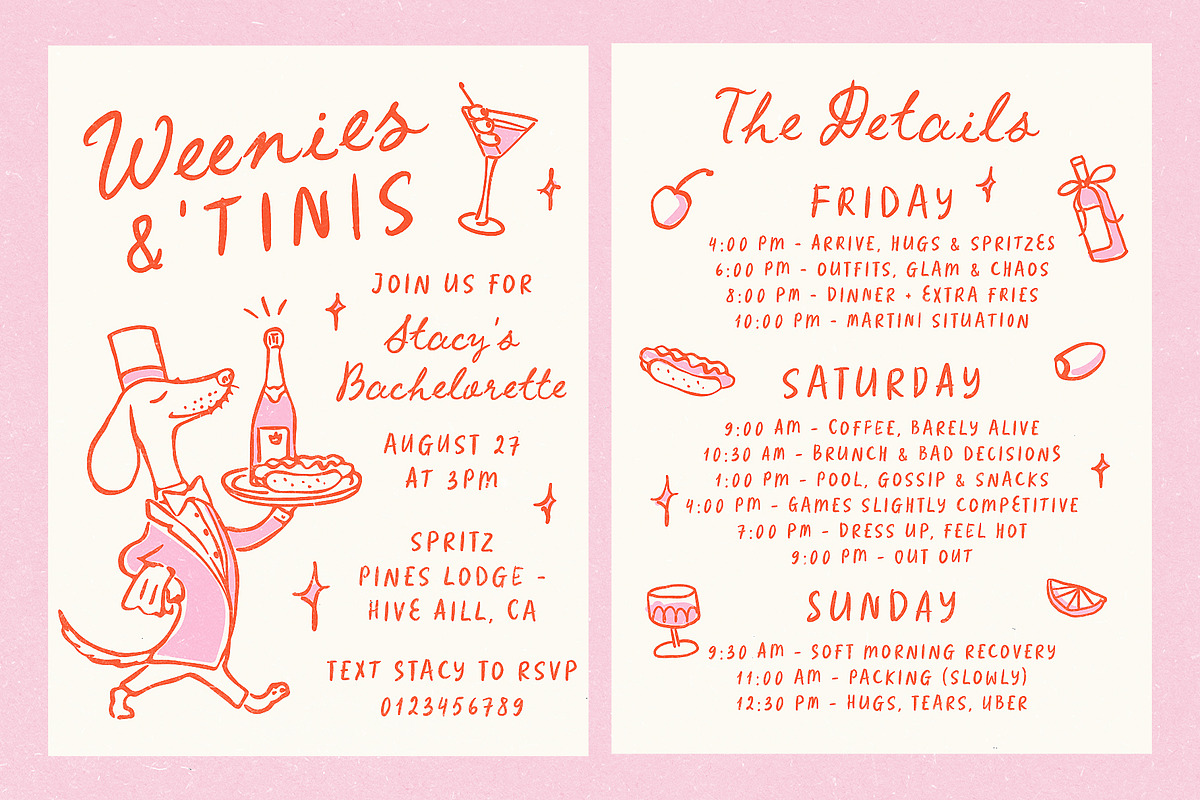 Cherry Cocktail Party Messy Font Duo, a Handwritten Font by Ayya Studio (Photo 5 of 15)