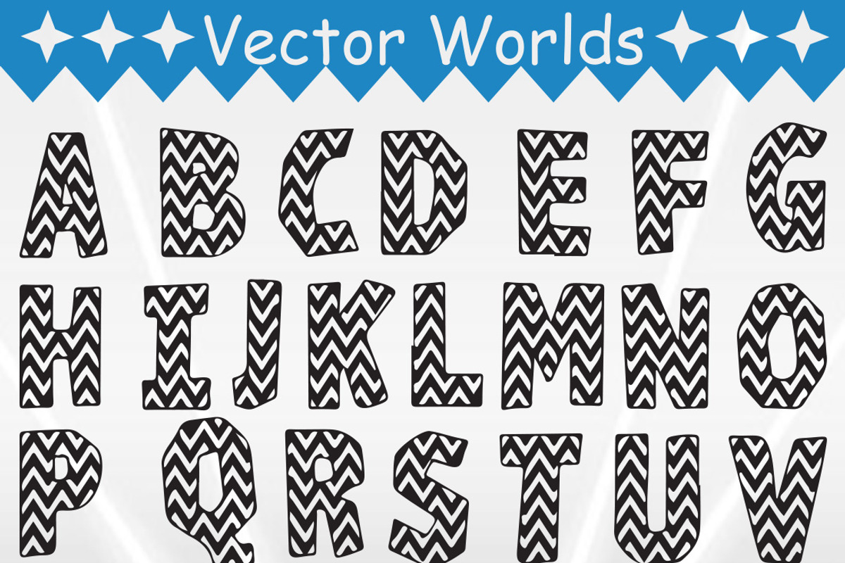 Chevron Letters SVG, Letters SVG, an Object Graphic by VectorWorlds (Photo 2 of 3)