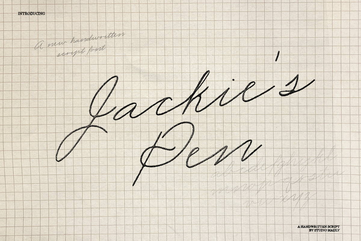 Jackie's Pen - A Handwritten Script, a Handwritten Font by Studio Madly (Photo 1 of 4)