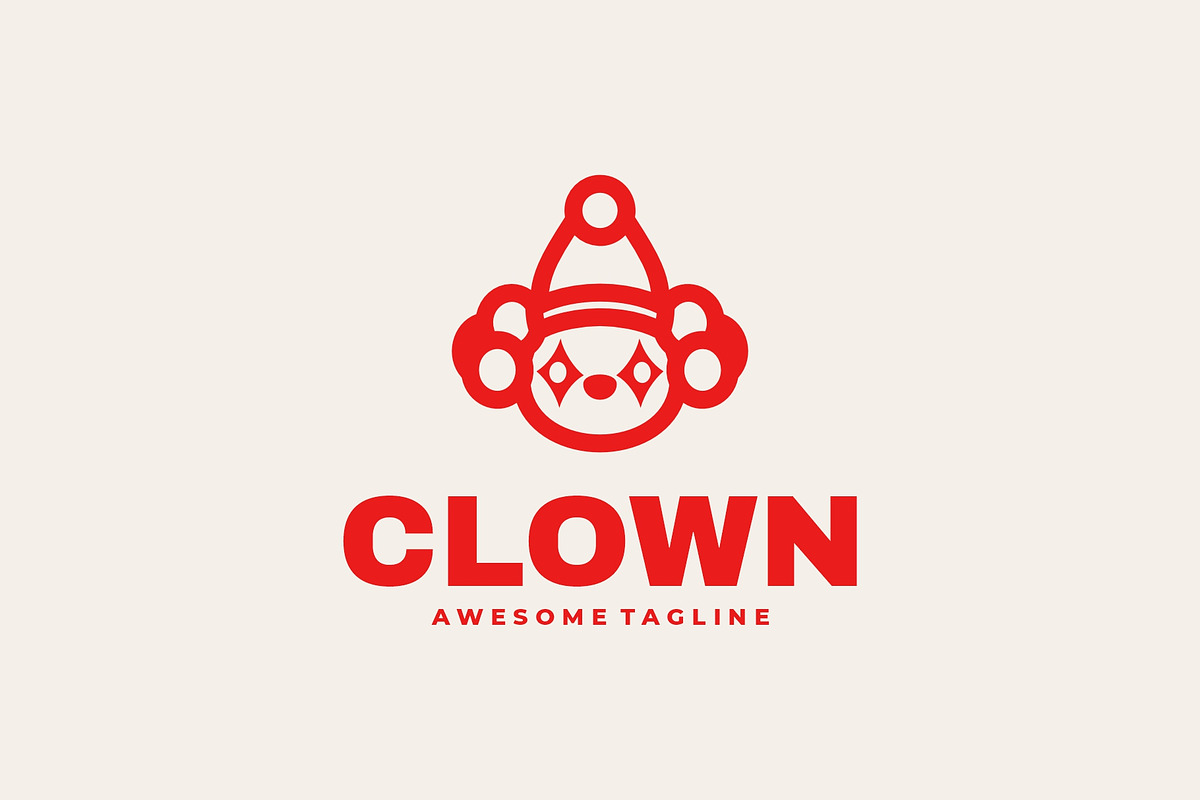 Clown Line Art Logo, a Branding & Logo Template by Artnivora.Std