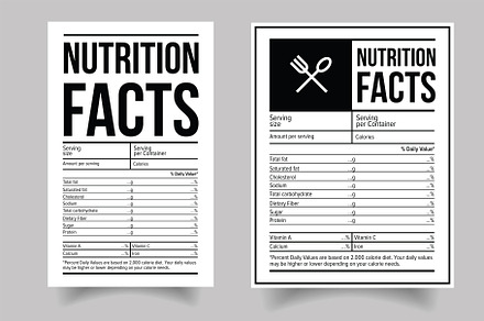 Nutrition Facts food label sticker
