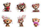 Whimsical Spring Teddy Bear Clipart, an Illustration by CreationArt (Thumbnail 2 of 7)