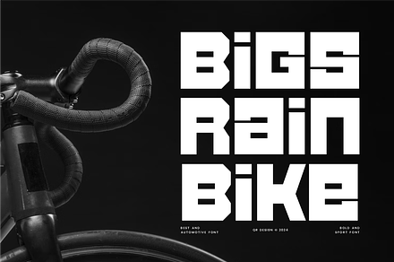 Bigsrain Bike - Blocky & Automotive, a Sans Serif Font by QR Design Studio