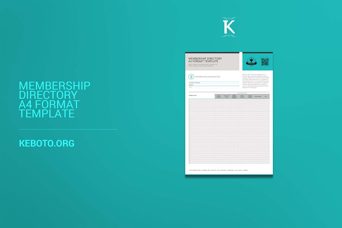 Membership Directory A4 Format, a Templates & Theme by Keboto