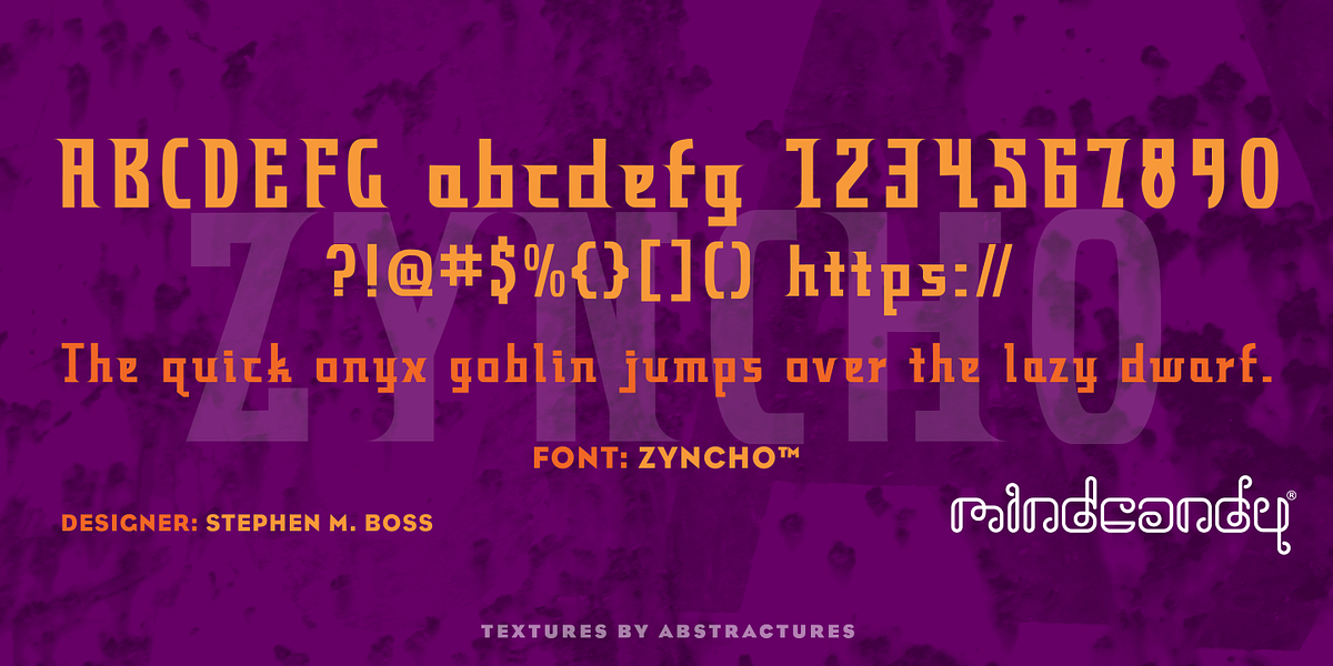 Zyncho™, a Serif Font by MINDCANDY