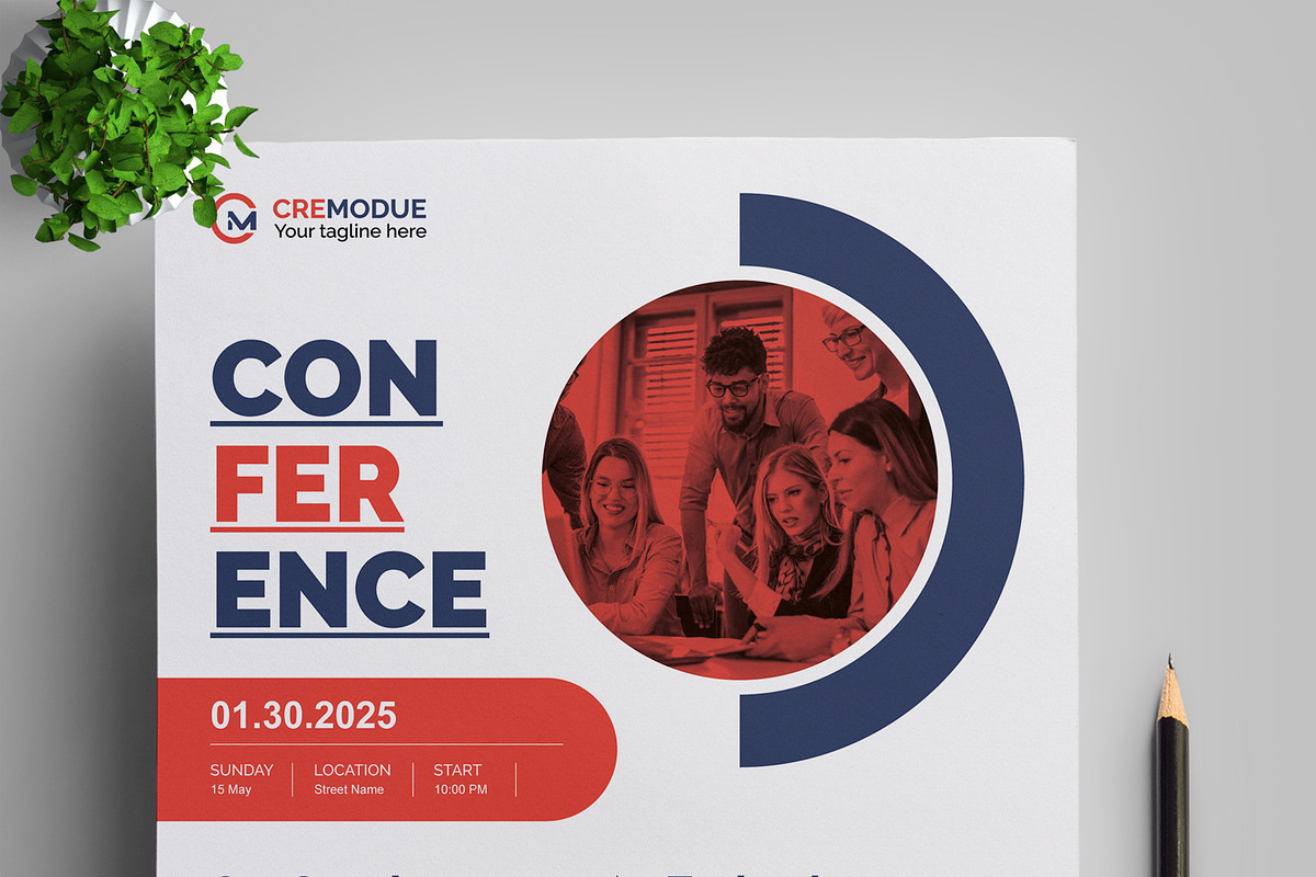 Conference Flyer Layout, a Flyer Template by MightyDesign (Photo 2 of 8)